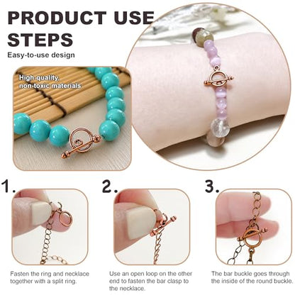 Heather's cf Toggle Jewelry Clasps – Durable Quality, Antique Plain Copper Finish Toggle Clasps & Closures for Necklace, Bracelet & Charms – Ideal for DIY, & Jewelry Making – Small (Set of 130) - color: Copper small
