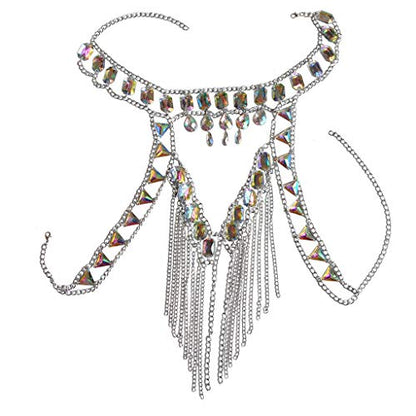 Women's Sexy Suit Body Chain - color: Silvery Color-A-Bra chain -3