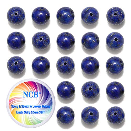 NCB 200pcs 6mm Lapis Lazuli Loose Beads for Jewelry Making, Natural Semi Precious Beads Round Smooth Gemstones Spacer Beads Charms for Necklaces Bracelets (Lapis Lazuli, 6mm 200Beads) - color: Lapis Lazuli, size: 6mm 200Beads
