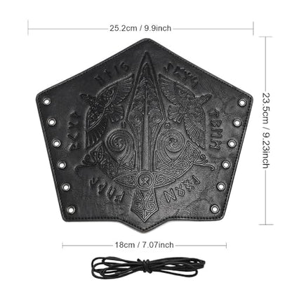 Medieval Leather Bracers Dragon Embossed Viking Leather Bracers Leather Arm Armer Cuff Leather Gauntlet Costumes Accessories - style: Medieval Sward Pattern Leather Bracers-black