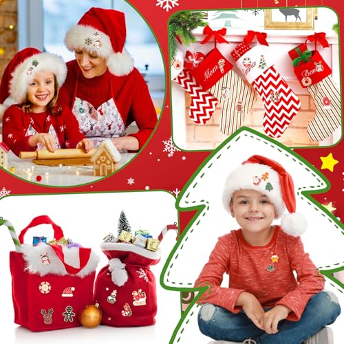 SANNIX 60Pcs Christmas Pins, Christmas Enamel Lapel Pins Assorted Santa Claus Snowflake Snowman Holiday Cartoon Pin Badge for Clothes Bags Hats Accessories, 30 Styles - style: Christmas Pins