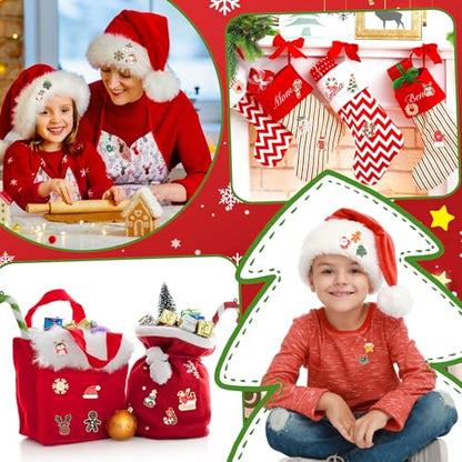 SANNIX 60Pcs Christmas Pins, Christmas Enamel Lapel Pins Assorted Santa Claus Snowflake Snowman Holiday Cartoon Pin Badge for Clothes Bags Hats Accessories, 30 Styles - style: Christmas Pins
