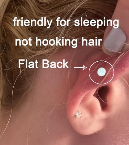 20g 16g Tragus Piercing Jewelry Helix Earrings Threadless Flat Back Earrings for Women Forward Helix Cartilage Earring Tragus Jewelry Medusa Labret Lip Piercing Jewelry Lip Studs 16 Gauge 8mm - color: B8 - threadless 16g 6+8mm - silver