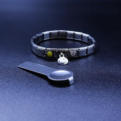 Fablinks Italian Charm Bracelet Tool, Stainless Steel Charms Opening Tools, Easy Opener Compatible with Standard 9mm Link Bracelets