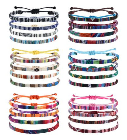 Florideco 24 Pcs Boho Surfer Bracelet Anklet Adjustable Beaded Anklets Handmade Braided Bracelet Colorful Anklet Summer String Rope Ankle Bracelets Waterproof Surfer Beach Bracelet Boho Jewelry for Women Men - color: Boho Style