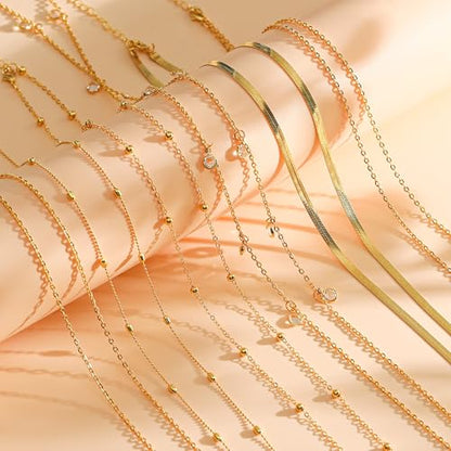 8Pcs Waist Chain 18K Gold Plated Belly Belt Chains Sexy Bikini Summer Beach Satellite Beaded Sequin Snake Layered Coin CZ Body Chain Jewelry Accessories for Women Gold Silver Tone Adjustable - color: Gold