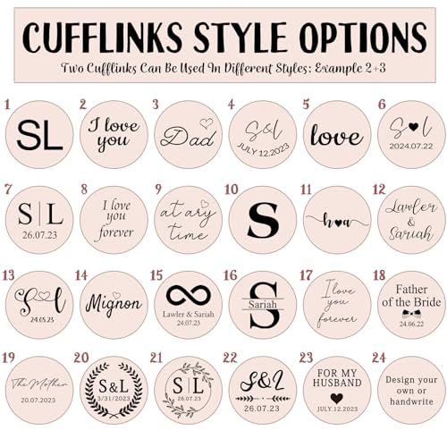 Personalized Cufflinks for Men Custom Engraved Initials Cuff Links Tie Clip Set Customized Wedding Gift for Groom Father Groomsman