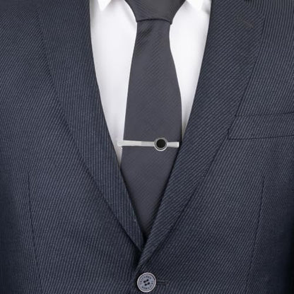 GWD Cufflinks and Tie Clip Set Personalized Cuff Links Business Wedding - style: Black-B