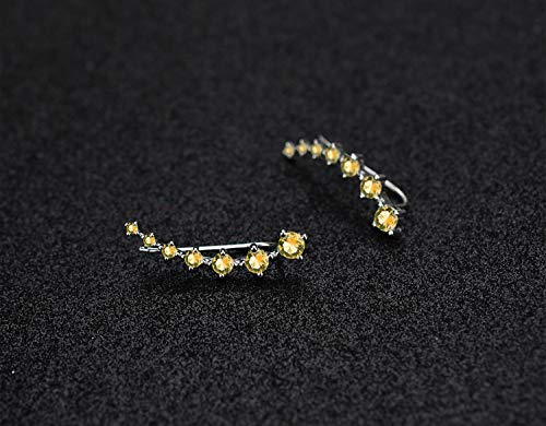 CZ Stud Earrings 925 Sterling Silver 18K Gold Plated Round Cubic Zirconia Hypoallergenic Set - color: Yellow