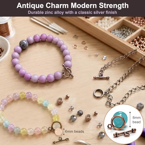 Heather's cf Toggle Jewelry Clasps – Durable Quality, Antique Plain Copper Finish Toggle Clasps & Closures for Necklace, Bracelet & Charms – Ideal for DIY, & Jewelry Making – Small (Set of 130) - color: Copper small