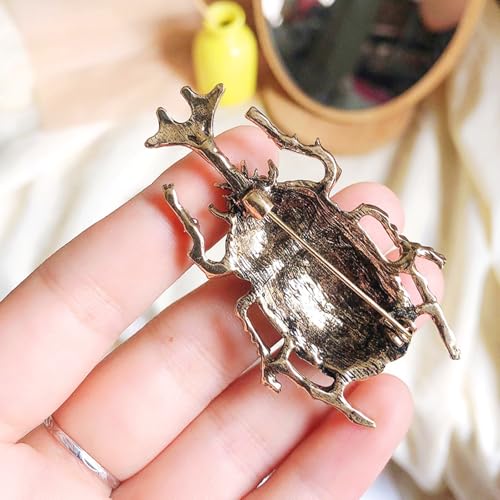 HETICA Animal Brooch for Women, Funny and Cute Flower Brooch Safety Pins Clothing Backpack Hat Decoration Enamel Pins Fashion Women Brooches and Pins Jewelry - style: Beetles