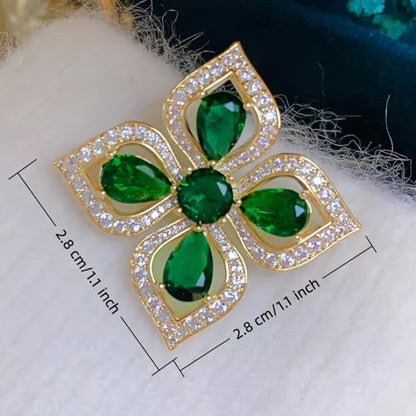 SYWDUDUCLT Fashion Elegant Brooches for Women Brooch, Suitable For Party And Daily Wear On Many Occasions - style: FourLeafFlower
