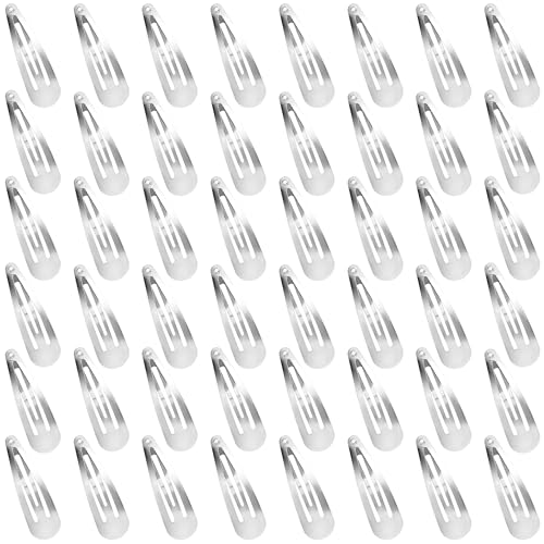 48 PCS Small Metal Barrettes For Women Non Slip Water Drop Snap Clips For Thick Thin Fine Hair Classic Accessories,Silver,1.97 x 0.5 In - color: Silver