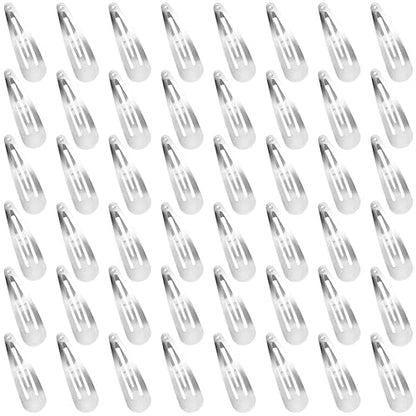 48 PCS Small Metal Barrettes For Women Non Slip Water Drop Snap Clips For Thick Thin Fine Hair Classic Accessories,Silver,1.97 x 0.5 In - color: Silver