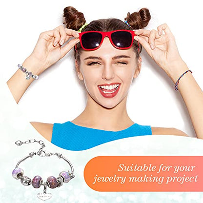 Hicarer 27Pcs Snake Chain Bracelet Charm Bracelets - size: 6.3 Inch