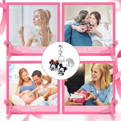 Charm for Bracelets and Necklaces Heart Cat Flower Boy 925 Sterling Silver Bead Birthday Jewelry Gift for Women - color: Mouse Lover Charm