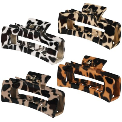 laxizar 4 Pcs Hair Clips 4.1 Inch Claw Clips Leopard Hair Accessories - color: leopard print 1