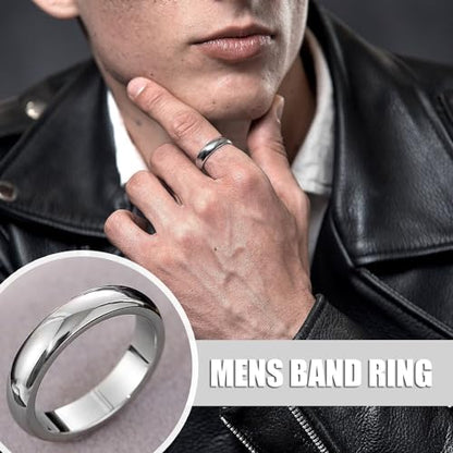 EIELO 12Pcs Stainless Steel Band Rings for Men Women Cool Fidget Spinning Chain Ring Anxiety Relief Fashion Simple Wedding Engagement Ring Set