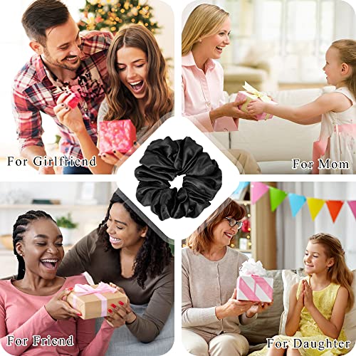 Scrunchies Hair Ties Elastics Bands Ponytail Holder Pack of Neutral Scrubchy Hair Accessories Women Girls (Big, 4 Color Mixed3) - color: Colorful