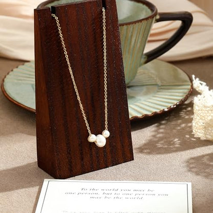 Gold Pearl Necklaces for Women - White Pearls Jewelry Gifts Wedding Bride Bridesmaid Jewelry - color: Gold-Three Pearl