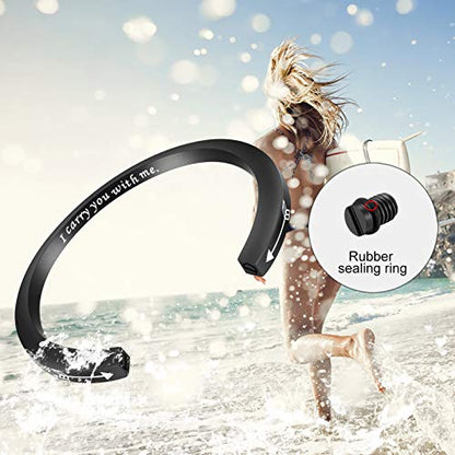 Dletay Urn Bracelet Cremation Bracelet for Ashes Memorial Ashes Bracelet Openable Cuff Bangle Bracelet - color: I carry you-Black