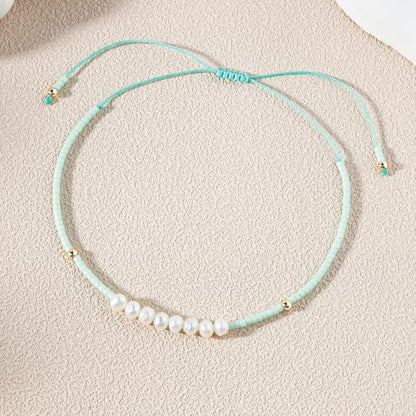 KELITCH Womens Pearl Bracelets Friendship Bracelet Handmade Miyuki Beads Charm Bracelet Holiday Gift - color: B7