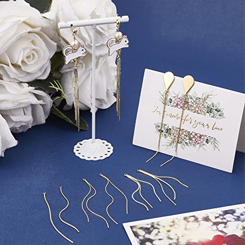 SUNNYCLUE 1 Box 12Pcs 3 Style Real 18K Gold Plated Earring Findings Brass Tassel Chain Earring Chains Long Chain Tassel Big Charm for Jewelry Making Accessories Women Adults DIY Dangle Earrings Craft - color: 12pcs 3 Style Real 18k Gold Plated Earring Fin