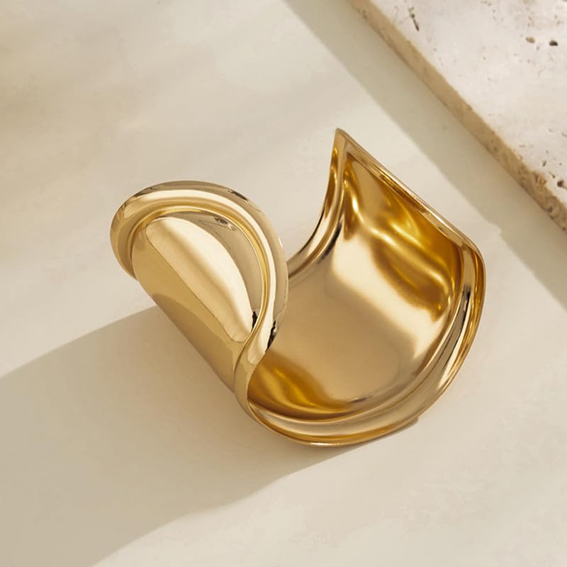 Chunky Gold Cuff Bracelet Chunky Bangles for Women Non Tarnish Modern Gold Jewelry Gifts trendy fashion fall fashion jewelry womens fashion - color: A