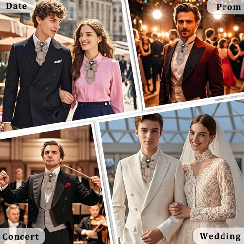Big Crystal Bow Ties for Men Pre-tied Women Bowtie | Sparkly Laege Rhinestone, Eye-catching Edges, Adjusatble Strap, Polyester Fabric, 6.9"×3.7", Suitable for Suit Wedding Prom - color: Champagne