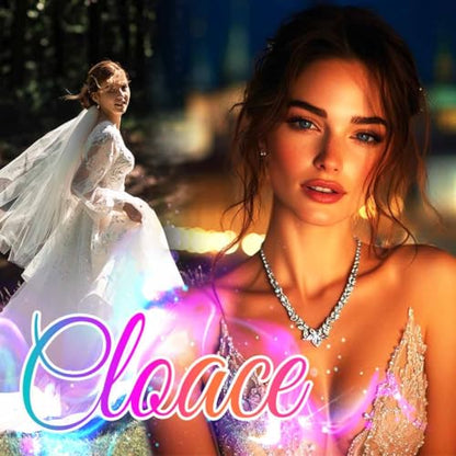 CLOACE Rhinestone Bridal Wedding Jewelry Set Sparkly Chocker Necklaces Earrings Prom Jewelry Accessories for Women - color: Green
