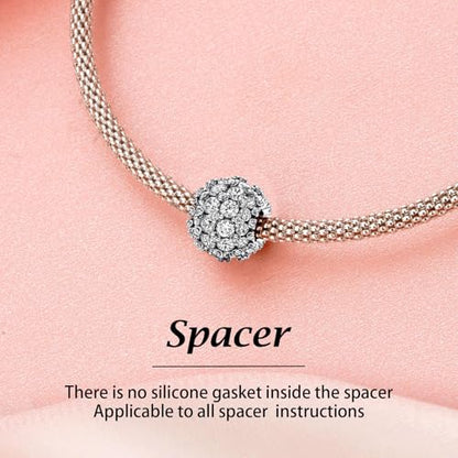 Clip Stopper Spacer Charms for Bracelets Necklaces, Compatible with Pandora,Jewery Making DIY - style: 2PCS CZ Ball Spacers