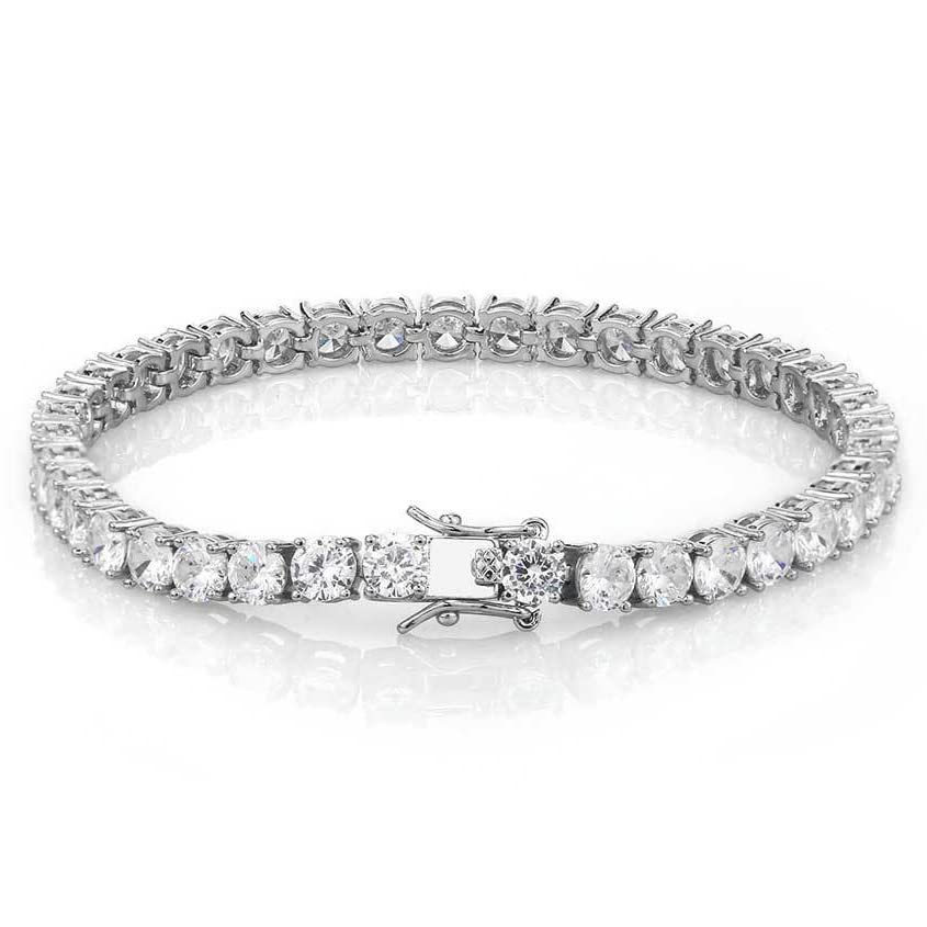 Michooyel Tennis Bracelet Iced Out Bracelet Prong-Setting 5A Cubic Zirconia Bracelet for Women 3mm 4mm 5mm 6mm, 6/7/8/9 Inches - color: White Gold, size: 7 Inches, style: 5MM