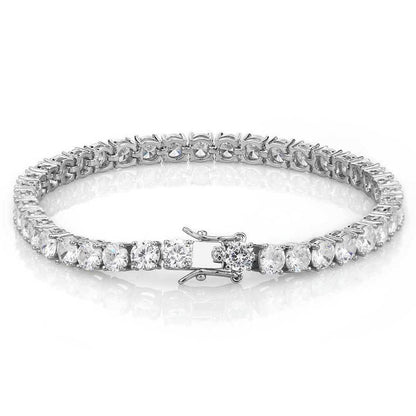 Michooyel Tennis Bracelet Iced Out Bracelet Prong-Setting 5A Cubic Zirconia Bracelet for Women 3mm 4mm 5mm 6mm, 6/7/8/9 Inches - color: White Gold, size: 7 Inches, style: 5MM