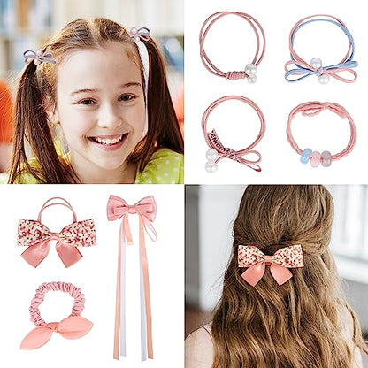 Hair Accessories for Girls，Teen Girl Gifts Including Jewelry Box/Hair Clips/Hair Barrettes/Hair Ties/Hair Bows，birthday gift for girls age 6 7 8-14（Cute Bear） - color: Cute Bear