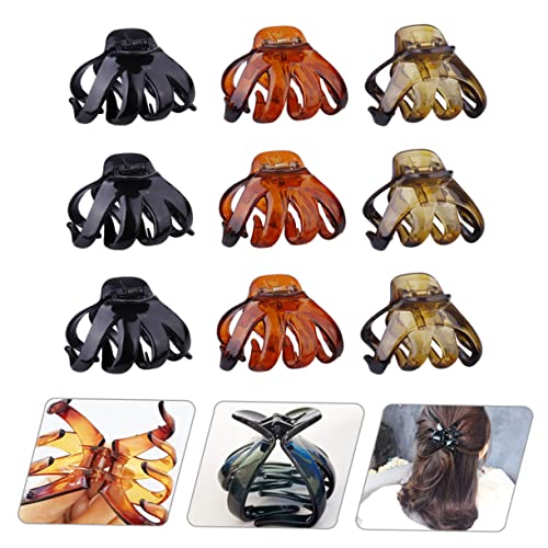 Octopus Hair Clip Set 9pcs Claw Hair Clips for Women Non-slip for Prom Party Wedding