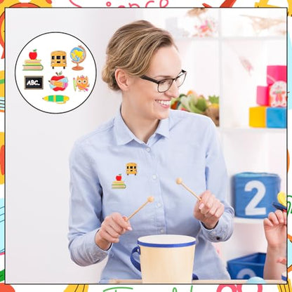 Giegxin 40 Pcs Back to School Pins Bulk for Students Teachers First Day of School Cute Lapel Pins Brooch for Clothes Bags Accessories Gifts Classroom Party Favors - style: School