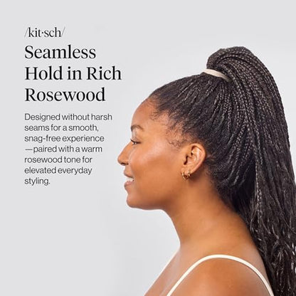Kitsch Seamless Hair Ties No Damage - Stretchy Hair Bands - Rosewood, 8pcs | Strong All-Day Hold Hair Rubber Bands For Hair, Ponytail Holders | Hair Accessories for Everyday Use - color: Rosewood (Pack of 8)