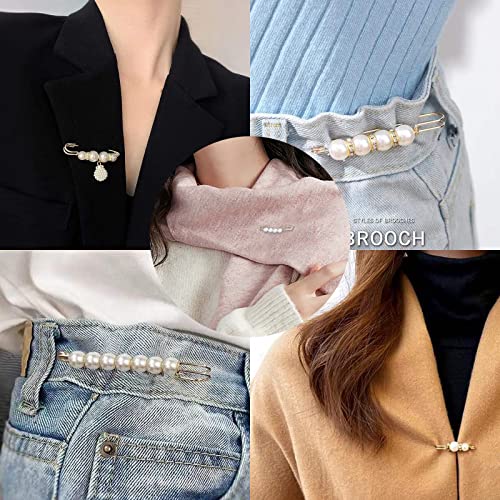 Fashion Pearl Brooch, Sweater Shawl Pearl Pin, Elegant and Fashionable | Enhance your Temperament, Suitable for a Variety of Occasions to Wear, White - color: White
