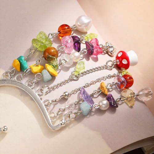 Elf Ear Cuff Colorful Tassel Single Left Non Piercing Earring for Women