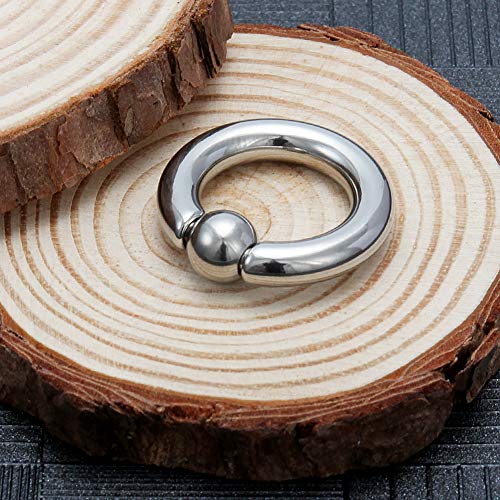 12G 10G 8G 6G 4G 2G 0G 00G Large Septum Rings Gauges Earrings Hoops 316L Surgical Steel Spring Action Captive Bead PA Ring CBR Septum Nose Rings Piercing Jewelry for Women Men - color: Silver, size: 4G=5mm Inner Dia: 5/8" (16mm)