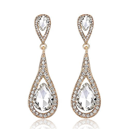 Elegant Crystal Rhinestone Teardrop Chandelier Wedding Bridal Dangle Drop Earrings - style: Style03