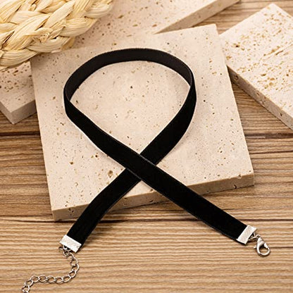 AnotherKiss Black Velvet Choker Necklace for Women, Thin 3/8 Inch | Thin 3/8 inch velvet ribbon adds classic gothic charm for Halloween costumes, birthday parties, cosplay and daily wear.