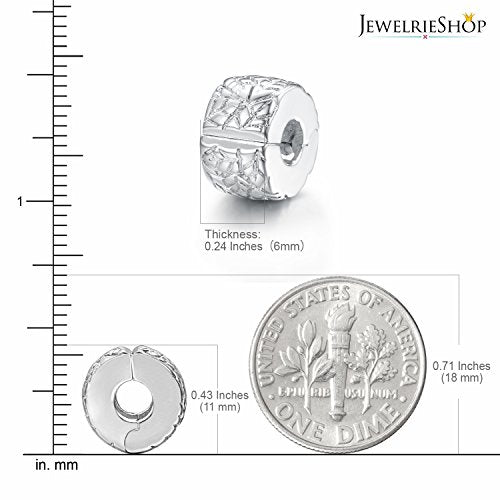 JewelrieShop Clip Spacer Charm for Bracelet Clip Lock Stopper Bead Spacer European Openable Beads 2pcs - color: #01S x 2 Pieces