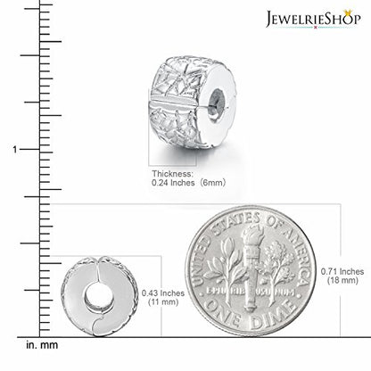 JewelrieShop Clip Spacer Charm for Bracelet Clip Lock Stopper Bead Spacer European Openable Beads 2pcs - color: #01S x 2 Pieces