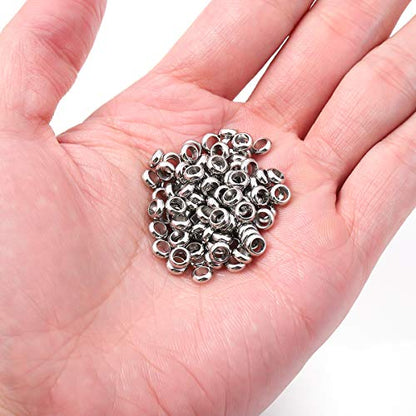 Stainless Steel Spacer Beads 5x2mm Rondelle Loose Charm Caps Beads for DIY Jewelry Making 100pcs with 3mm Hole - color: 5x2mm 3mm