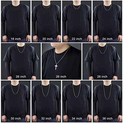 Square Rolo Chain Necklace Stainless Steel Round Box Necklace for Men Women/2mm-7mm/16Inch-36Inch - color: Stainless Steel-Silver, size: 26 Inches, style: 2 mm width
