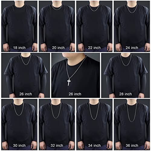 Square Rolo Chain Necklace Stainless Steel Round Box Necklace for Men Women/2mm-7mm/16Inch-36Inch - color: Stainless Steel-Silver, size: 36 Inches, style: 2 mm width