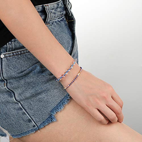 KELITCH Women Friendship Bracelet Seed Beads Miyuki Thin Strand Bracelets Adjustable Boho Jewelry - color: Purple 58
