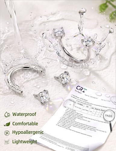 ORAZIO Half Huggie Earrings Jacket Pack for Women Backless Hoop Earring 18G | Hypoallergenic Surgical Steel Arc Hoop Backless No Back Stacks Set Small CZ Screwback Studs Jewelry Gift for Women Men Trendy - color: Silver Plated-Style1 CZ