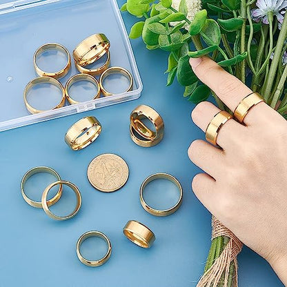 UNICRAFTALE Stainless Steel Classical Plain Stackable Wedding Band Ring Blank Wedding Ring Cool Simple Band For Women and Men Gifts for Special Occasions - color: Matte Gold